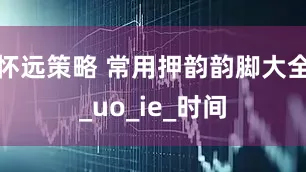 怀远策略 常用押韵韵脚大全_uo_ie_时间